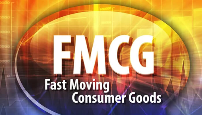 Why are fmcg stocks built for every market cycle? | tycoonstory media Fmcg industry concept graphic showing fast moving consumer goods market trends, retail growth, and consumer product branding in 2026