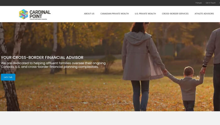 Cardinal point wealth cross-border us–canada planning website screenshot. | tycoonstory media Cardinal point wealth cross-border us–canada planning website screenshot.