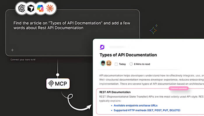 Document360's | tycoonstory media Document360's MCP connecting AI assistants with a knowledge base to retrieve API documentation and streamline content workflows.