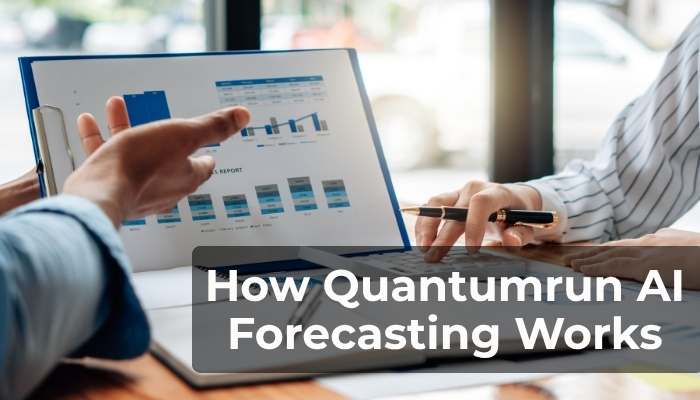 How quantumrun ai forecasting works | tycoonstory media Business professionals reviewing analytics data with quantumrun ai forecasting for strategic planning and market forecasting