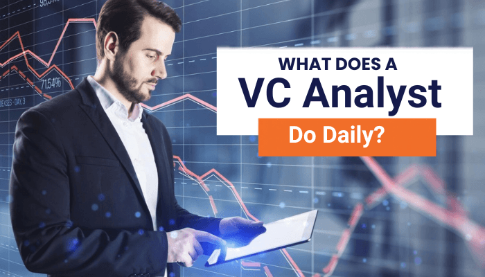 How to get into venture capital without experience - tycoonstory | tycoonstory media Venture capital professional analyzing data on a tablet with stock and financial charts in the background, illustrating the daily tasks of a vc analyst – how to get into venture capital without experience under what does a vc analyst do daily?