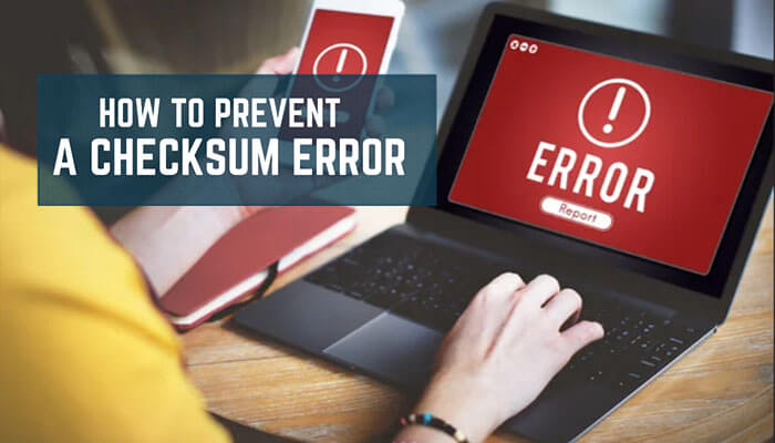 How to prevent a checksum error - tycoonstory | tycoonstory media Person working on a laptop and smartphone displaying a ‘how to prevent a checksum error message – tips on avoiding checksum errors their causes and prevention strategies.