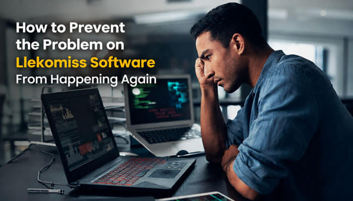 How to prevent the problem on llekomiss software from happening again - tycoonstory | tycoonstory media Problem on llekomiss software prevention guide showing an it professional monitoring system errors, python environments, server performance, caching settings, and software stability on multiple laptops.