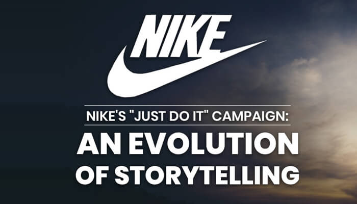Nike – just do it storytelling | tycoonstory media Nike – just do it storytelling campaign logo with sunset background, representing successful pr campaigns that evolved brand storytelling over time.
