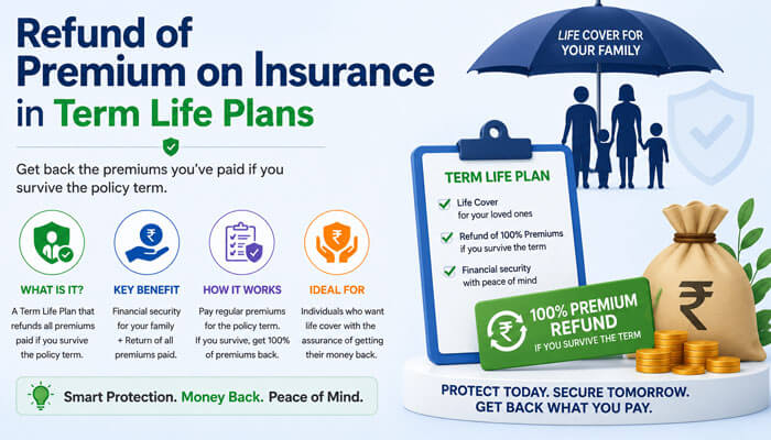 Refund of premium on insurance in term life plans - tycoonstory | tycoonstory media Refund of premium on insurance in term life plans with family protection, premium refund, and financial security benefits.