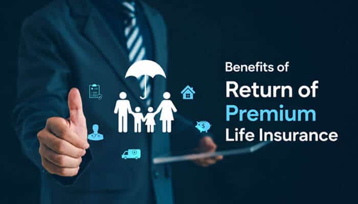 Benefits of return of premium life insurance - tycoonstory | tycoonstory media Business professional illustrating the benefits of return of premium life insurance for families and financial protection.