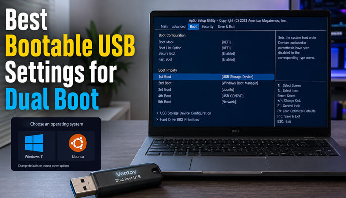 Best bootable usb settings for dual boot - tycoonstory | tycoonstory media How to set up dual boot on a windows and ubuntu system, allowing users to choose between both operating systems during startup.
