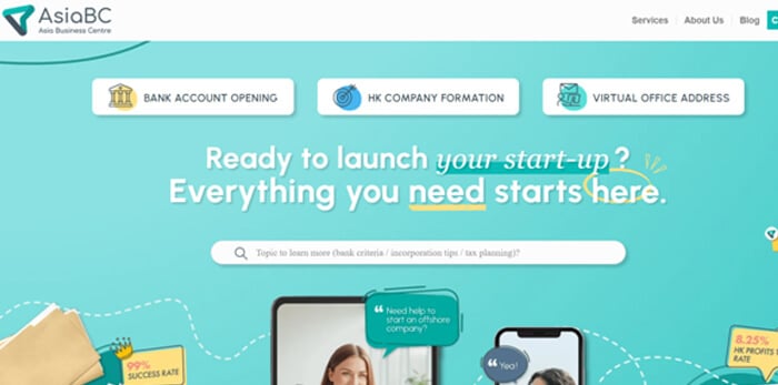 Asiabc | tycoonstory media Incorporation services by asia business centre (asiabc) showing company formation support, virtual office setup, and bank account opening assistance for smes.