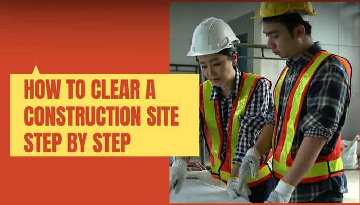 Construction site 1 | tycoonstory media Two construction workers reviewing plans for how to clear a construction site step by step.