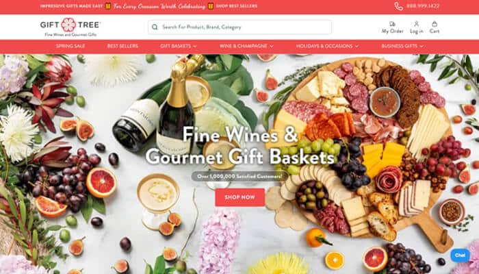 Gifttree best visual presentation | tycoonstory media Wine and chocolate gift baskets displayed on gifttree website featuring fine wines and gourmet gift assortments with elegant presentation styles.
