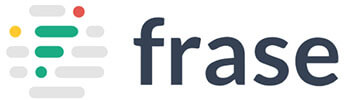 Frase - best for ai-assisted content briefs with human editorial control - tycoonstory | tycoonstory media Frase brand logo with abstract colored bars on the left and the word 'frase' in dark blue on the right