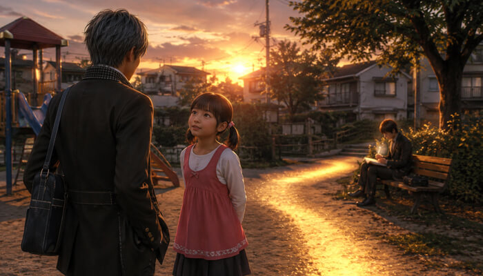How the maiko social link helps unlock akinari - tycoonstory | tycoonstory media Maiko social link scene featuring maiko oohashi speaking with the protagonist near a playground at sunset in persona 3 reload.