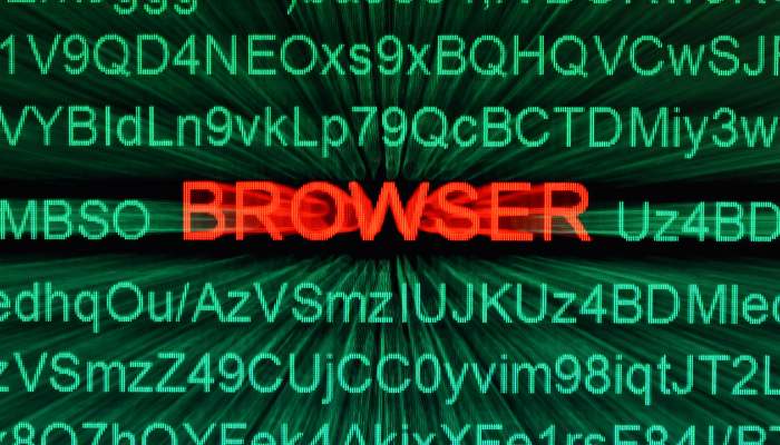 How to scale your cross-border e-commerce business 2 | tycoonstory media Red 'browser' text centered over a field of green alphanumeric characters, symbolizing the web browser amid data/code.