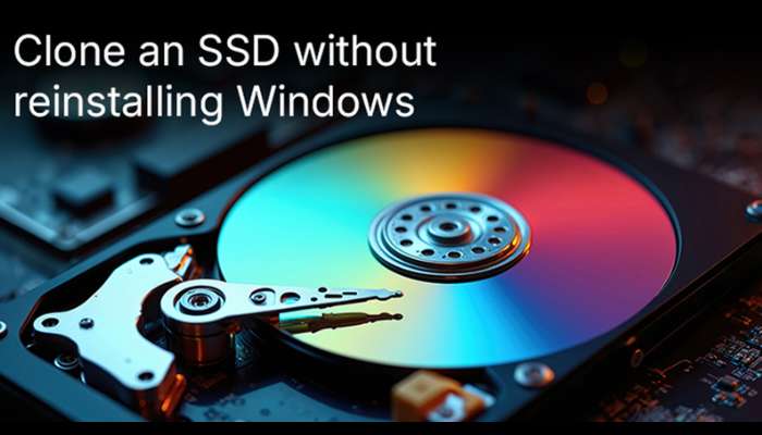 How to upgrade your hard drive to an ssd without reinstalling windows 1 | tycoonstory media Thumbnail: ssd drive being cloned with windows cloning message, showing'Clone an SSD without reinstalling Windows' text on the image