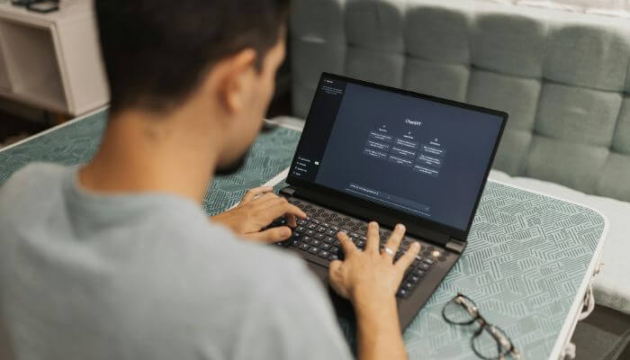 Latest seo trends for ai writing tools in 2026 1 | tycoonstory media Ai writing tools updates 2026 showing a content creator using an ai writing platform on a laptop for content generation, seo optimization, and workflow automation.