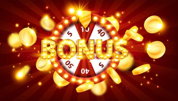 Mrace88 casino malaysia 1 | tycoonstory media Glowing gold letters spelling bonus over a red and white wheel surrounded by coins and lights.