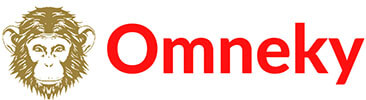 Omneky | tycoonstory media Logo featuring a brown monkey head on the left and the red word 'omneky' to the right.