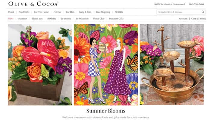Olive & cocoa best milestone visual impact | tycoonstory media Birthday gift baskets displayed on olive & cocoa website featuring luxury floral arrangements and artistic gift presentations designed for premium birthday gifting experiences.