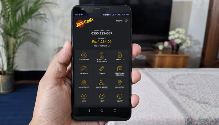 When might users search for jazz cash old version - tycoonstory | tycoonstory media Jazz cash old version app on a smartphone showing the classic mobile wallet interface.