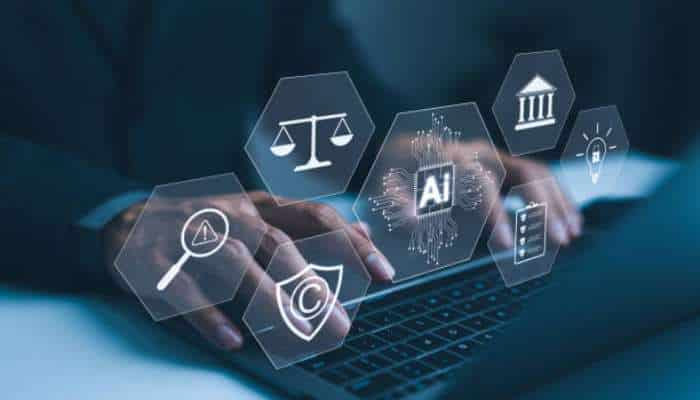 Why every european business needs an ai governance strategy in 2026 1 | tycoonstory media Ai governance framework with digital icons showing compliance, security, ethics, and risk management for responsible artificial intelligence adoption.
