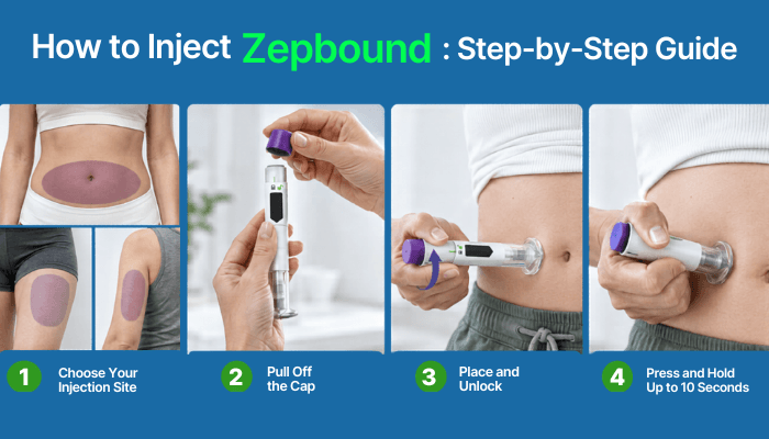 Zepbound injection sites - tycoonstory | tycoonstory media Zepbound injection sites step-by-step guide showing approved injection areas on the abdomen, thigh, and upper arm, with instructions for preparing and administering a zepbound injection pen safely.
