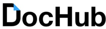Dochub - tycoonstory | tycoonstory media Dochub logo featuring bold black text with a blue triangle accent on the d