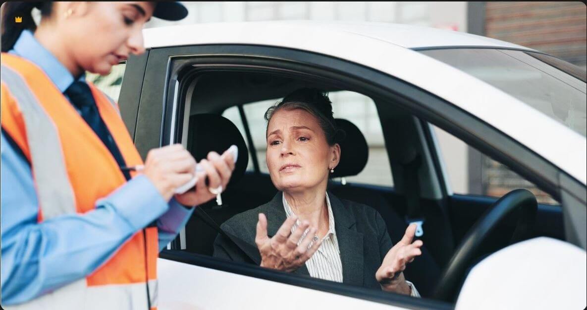 Traffic ticket does not automatically decide liability - tycoonstory | tycoonstory media Accident liability investigation involving a driver and traffic officer discussing a vehicle crash, insurance claim details, and responsibility determination.