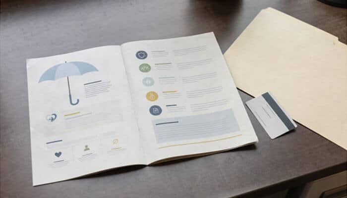 Navigate benefits at work - tycoonstory | tycoonstory media Health insurance brochure and benefit card illustrating coverage and workplace support for alcohol rehabilitation for young adults.