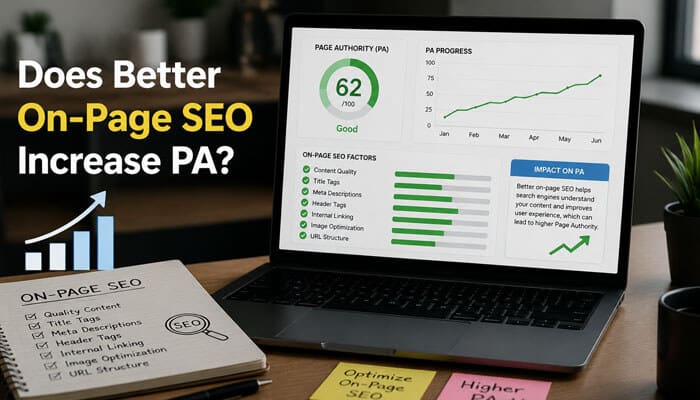 Does better on-page seo increase pa - tycoonstory | tycoonstory media Da pa checker analysis showing how on-page seo optimization factors improve page authority through content quality, internal linking, and website structure