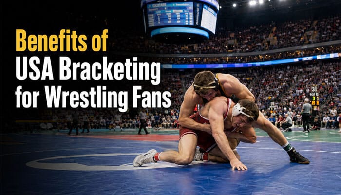 Benefits of usa bracketing for wrestling fans - tycoonstory | tycoonstory media Usa bracketing benefits for wrestling fans shown with ncaa-style wrestlers competing in a packed arena.