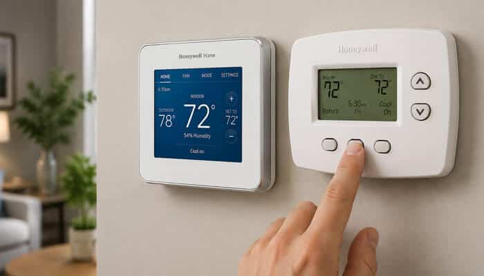How to reset honeywell thermostat with no reset button by model - tycoonstory | tycoonstory media How to reset honeywell thermostat with no reset button by model featuring modern honeywell home thermostats and a hand adjusting thermostat settings.