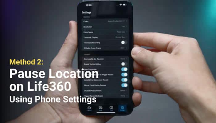 Method 2 pause location on life360 using phone settings - tycoonstory | tycoonstory media How to pause location on life360 using phone settings by changing location permissions or disabling background location access, shown on a smartphone settings screen as a realistic privacy method for controlling life360 location sharing in 2026.
