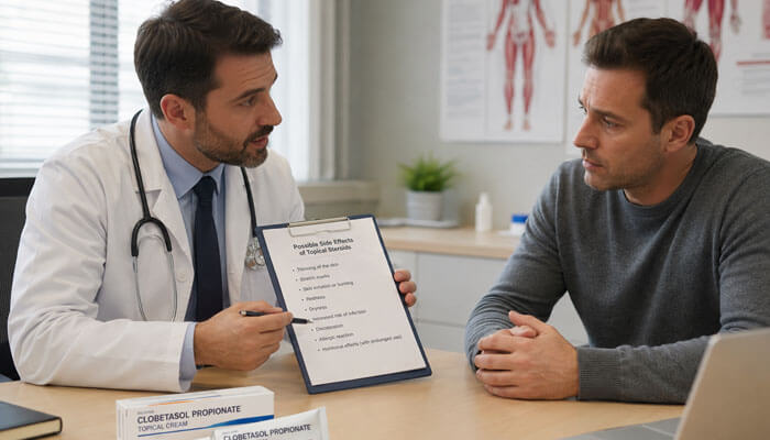 Possible side effects of clobetasol on private parts - tycoonstory 1 | tycoonstory media Can clobetasol propionate be used on private parts? Medical consultation about topical cream side effects and safe application.