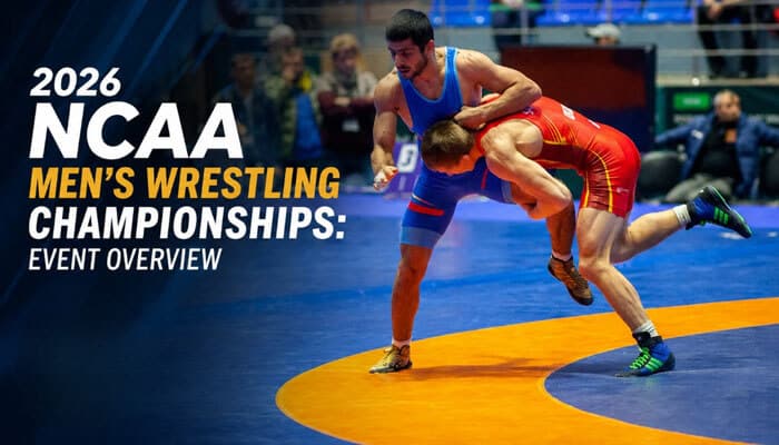 2026 ncaa men’s wrestling championships: event overview - tycoonstory | tycoonstory media Usa bracketing guide to the 2026 ncaa men’s wrestling championships event overview with two wrestlers competing on a blue mat.