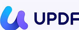 Updf - tycoonstory | tycoonstory media Updf logo: a blue gradient abstract glyph beside the word updf in dark blue.