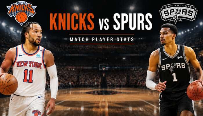What game 2 meant for the series | tycoonstory media Knicks vs san antonio spurs match player stats featuring new york knicks and san antonio spurs players before an nba game in a realistic arena setting.