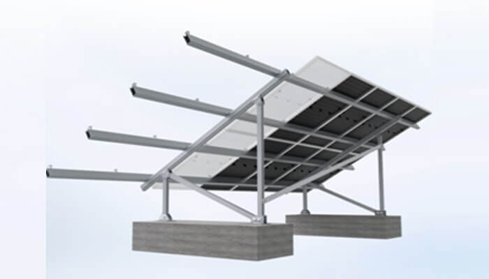Ground-mounted solar system from clenergy - tycoonstory | tycoonstory media Ground-mounted solar systems with elevated aluminum mounting structures and concrete foundations designed for stable solar panel installation in challenging soil conditions