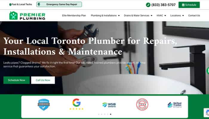 Premier plumbing - best for emergency and residential plumbing in the gta - tycoonstory | tycoonstory media Premier plumbing service page showing trusted toronto plumbers for water pressure issues, repairs, installations, and maintenance services.