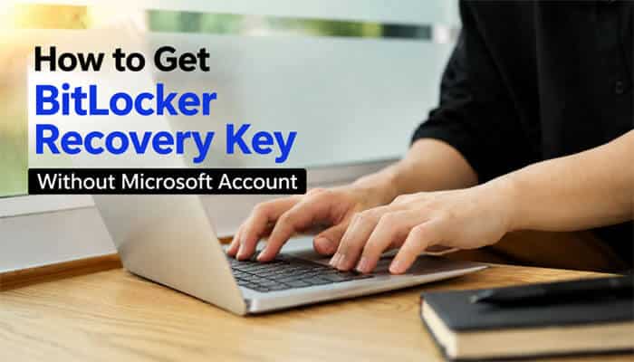 How to get bitlocker recovery key without microsoft account - tycoonstory | tycoonstory media Tutorial image: 'how to get bitlocker recovery key without microsoft account' shown while typing on a laptop on a desk