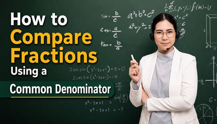 How to compare fractions using a common denominator - tycoonstory | tycoonstory media Professional mathematics instructor teaching common denominator strategies for comparing fractions by converting unlike denominators into equivalent fractions using the least common denominator (lcd), improving fraction comparison skills, mathematical reasoning, and problem-solving accuracy for learners of all levels.