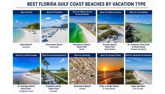 Best florida gulf coast beaches by vacation type 1 | tycoonstory media Best beaches in florida gulf coast by vacation type including siesta beach, clearwater, grayton beach and caladesi island