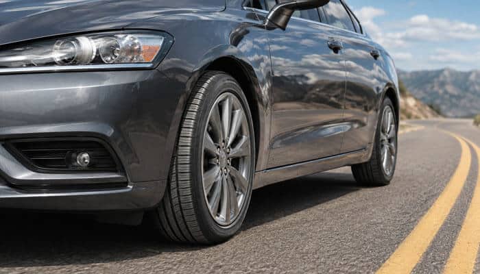 Bfgoodrich advantage control dry performance - tycoonstory | tycoonstory media Car equipped with bfgoodrich advantage control tires driving on a winding highway, demonstrating all-season handling, stability, and road comfort.