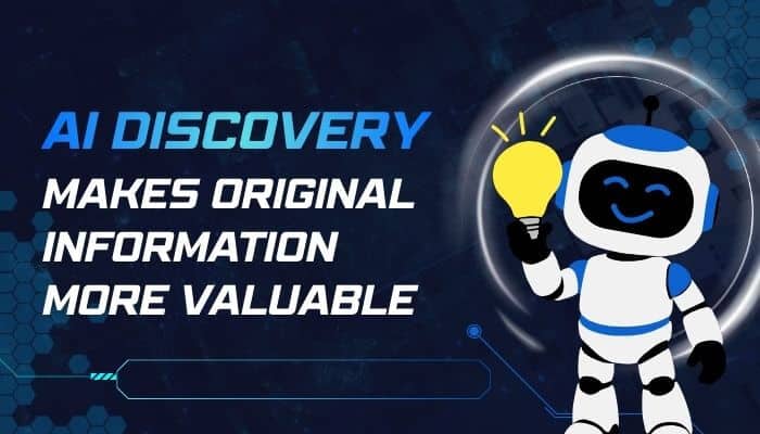 Bralad. Com - tycoonstory | tycoonstory media Bralad. Com ai discovery concept showing a robot holding a light bulb with the message that ai makes original information more valuable.