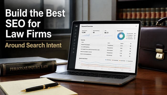 Build the best seo for law firms around search intent - tycoonstory | tycoonstory media Best seo for law firms search intent strategy shown on a laptop with keyword analytics in a professional law office.