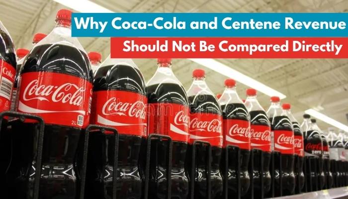 James quincey and sarah london - tycoonstory | tycoonstory media James quincey and sarah london revenue comparison image featuring coca-cola bottles and explaining why coca-cola and centene revenues should not be compared directly.