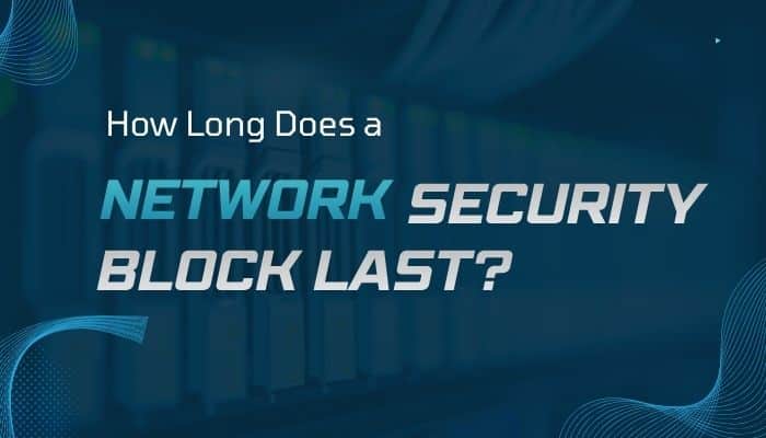 You've been blocked by network security - tycoonstory | tycoonstory media You've Been Blocked by Network Security guide graphic asking how long a network security block lasts, with a dark blue cybersecurity-themed background.