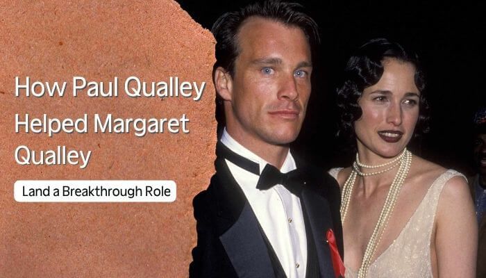 Paul qualley - tycoonstory | tycoonstory media Paul qualley pictured in a formal event photo alongside a woman, with text about helping margaret qualley land a breakthrough role.