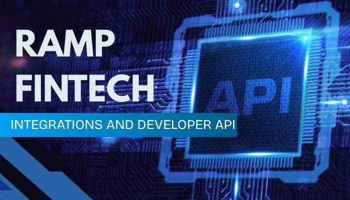 Ramp fintech - tycoonstory | tycoonstory media Ramp fintech integrations and developer api concept featuring a digital processor and connected circuitry for business finance automation.