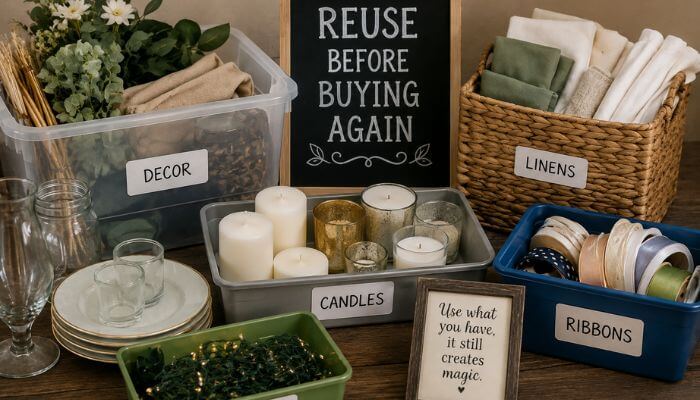 Reuse before buying again | tycoonstory media About thriftyevents. Net reusable event décor ideas with candles, linens, ribbons, flowers, and decorations for budget-friendly event planning.