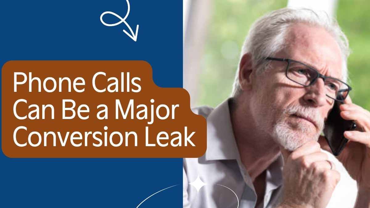 Senior living digital marketing - tycoonstory | tycoonstory media Senior living digital marketing image showing an older man making a phone call, highlighting how missed or poorly handled calls can create major conversion leaks for senior living communities.